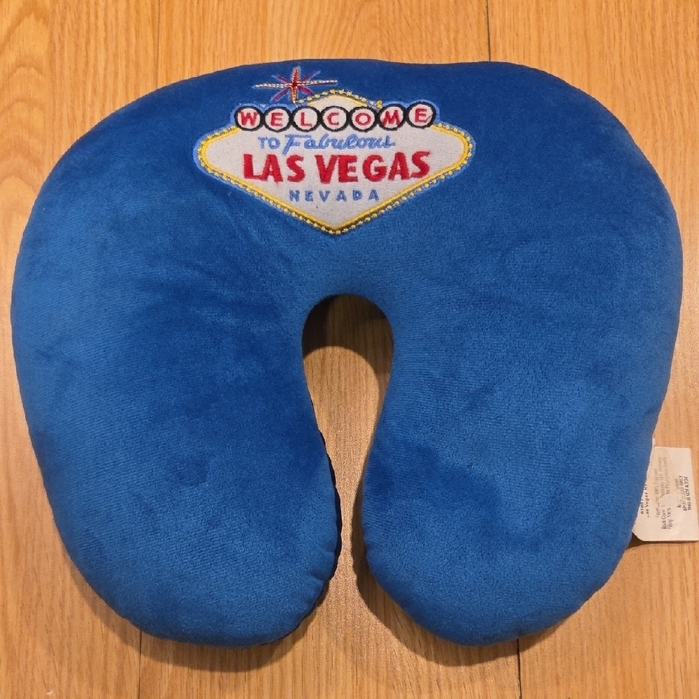 Soft Blue Travel Neck Pillow (Official Las Vegas Brand)